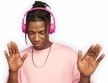 An image of a man wearing headphones