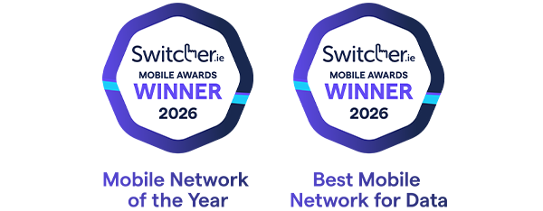 Switcher Mobile Award logos for Mobile Network of the Year and Best Mobile Network for Data.
