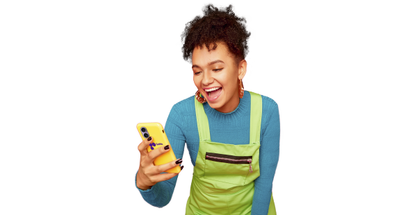 5G Sim girl smiling